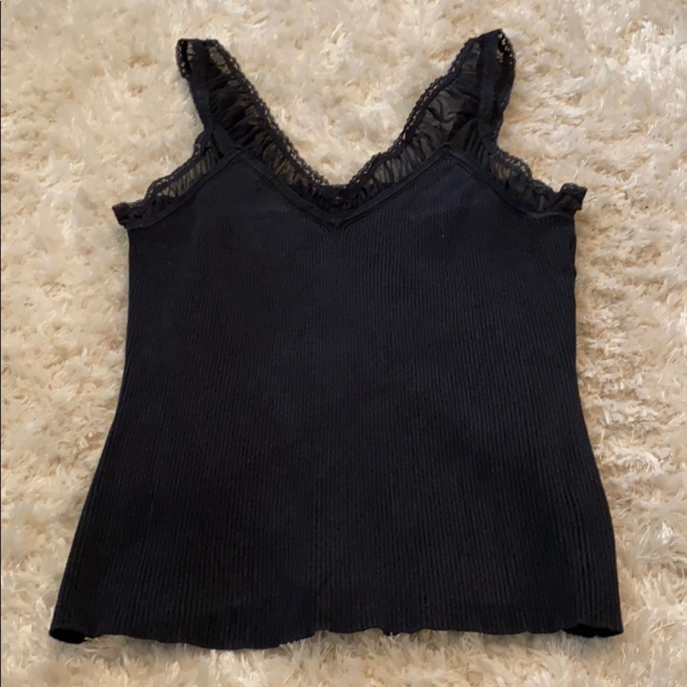 Tracy M black silk top